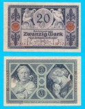 Germania (p#63) 20 Mark 1915 aUNC+ &#039;Reichsbanknote&#039; serie: H.7038823