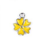 Pandantiv decorativ metalic diametru 13 mm Floare galbena, Crisalida