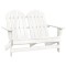 Gossi scaun de gradina adirondack cu 2 locuri, alb, lemn masiv brad