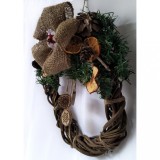 Coronita impodobita cu elemente naturale, decor rustic de Craciun &Oslash;36 cm
