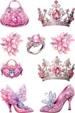 Cumpara ieftin Sticker decorativ Accesori, Roz, 90 cm, 8217ST-8, Oem
