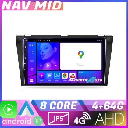 Navigatie Mazda 3 2009 2014 KIT 034 EDOTEC-LITE Android Ecran 720P Octa Core 4 64 Carplay CarStore Technology
