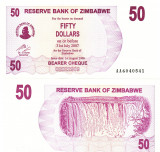 Zimbabwe 50 Dollars 2006 P-41 UNC