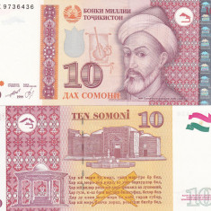 Tadjikistan 10 Somoni 1999 UNC