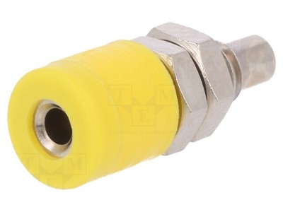 Soclu Banană 2mm Galben 10A 33VAC 70VDC Izolat foto