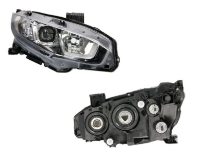 Far HONDA CIVIC, 07.2016-, partea dreapta, DEPO, cu &amp;amp;quot;lumina timp de zi&amp;amp;quot; tip LED; H11+HB3+LED+WY21W; manual/electric; fara motor; halogen foto