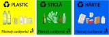 Stickere Colectare Selectiva - Reciclare - Plastic, Hartie, Sticla - Set 3 buc