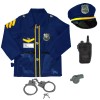 Costum Politist Copii, Set 5 Piese: Vesta, Accesorii, Catuse, Fluier, Statie, Halloween, Carnaval, Baieti, Albastru