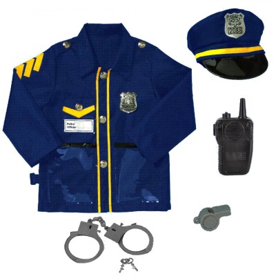 Costum Politist Copii, Set 5 Piese, Vesta si Accesorii foto