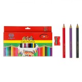 Set Creioane Colorate Little President, 24 Bucăți, Multicolor, V&acirc;rf Gros, Mini, Include Ascuțitoare