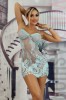 LRZ54-48 Lenjerie tip desu din plasa fina si dantela florala, M/L, S/M