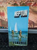 Neptun Rom&acirc;nia, hartă și pliant, text &icirc;n limba engleză, circa 1970, 109