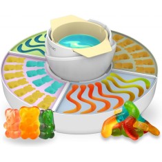 Aparat FunSugar pentru preparat jeleuri si fondue de ciocolata, 4 matrite din silicon, 4 tavi detasabile