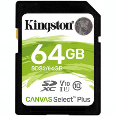 CARD SD KINGSTON 64 GB SDHC clasa 10 standard UHS-I U1 &amp;amp;quot;SDS2/64GB&amp;amp;quot; foto