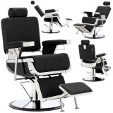 Scaun de coafat Leander hidraulic rotativ pentru salonul de coafură Suport cromat scaun de coafor