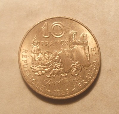 FRANTA 10 FRANCI 1985 VICTOR HUGO foto