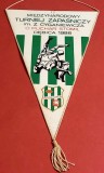 Fanion-Clubul Sportiv WISLOKA (Turneu de lupte Z. Cyganiewicz pentru Cupa Stomil Debica 1986) 37x24 cm