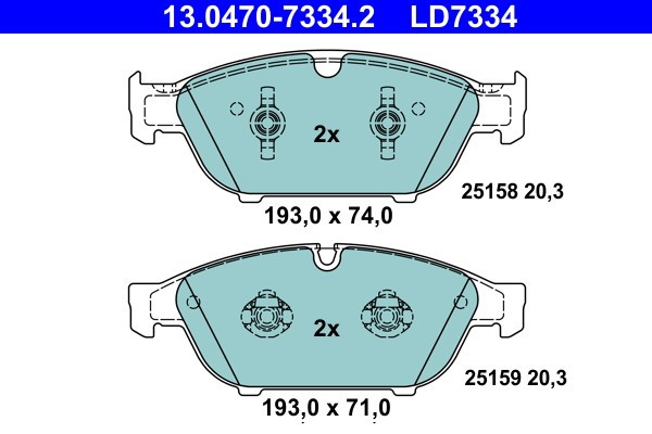 ATE 13.0470-7334.2 ATE Ceramic set placute frana,frana disc