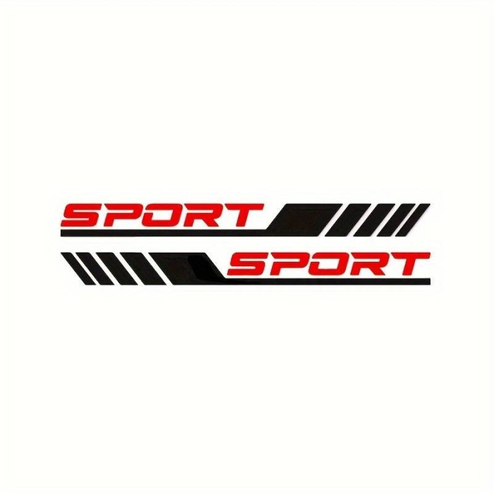 Stickere auto racing stripes v3, set 2 bucati, 58 cm, dungi sport negru si rosu, folie oracal autoadeziva exterior