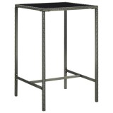Cumpara ieftin Masa de bar de gradina, gri, 70x70x110 cm, poliratan si sticla