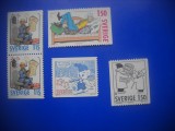 HOPCT TIMBRE SUEDIA MNH 1022 CRACIUN DESENE ANIMATE -5 VALORI 1980-NESTAMPILAT