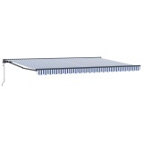 vidaXL Cortina Retractabilă Albastru și Alb 500 &times; 300 cm 3331198