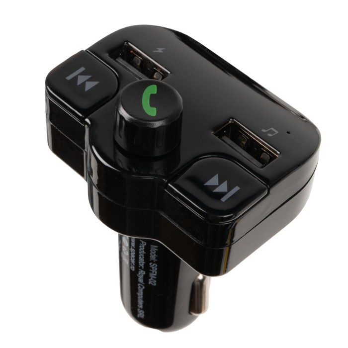 MODULATOR AUTO FM SPACER, Bluetooth 5.0, 2xUSB max. 5V/3.1A, 12V-24V, max. 10-15m, mic max. 0-1m, format MP3/WMA, 206 canale 87.5-108Mhz, USB disk, mi