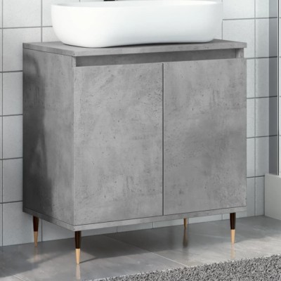 vidaXL Dulap de baie, gri beton, 58x33x60 cm, lemn prelucrat foto