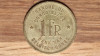 Congo Belgian - moneda de colectie - 1 franc 1944 - elefant - stare f buna, Africa