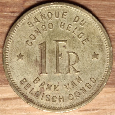 Congo Belgian - moneda de colectie - 1 franc 1944 - elefant - stare f buna