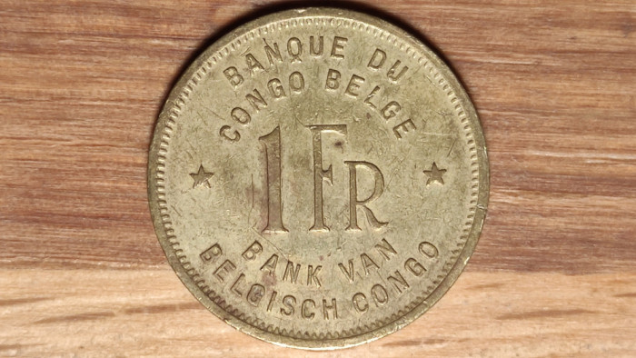 Congo Belgian - moneda de colectie - 1 franc 1944 - elefant - stare f buna