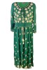 Rochie dama casual, verde/crem , marimea M, Bumbac