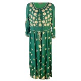 Rochie dama casual, verde/crem , marimea 2XL