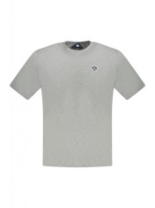 Tricou barbati, cu mini logo brodat, Regular fit, Gri (Marime: 2XL) foto