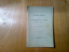 SCRISORI INEDITE de la N. BALCESCU si I. GHICA - N. Cartojan -1913, 61 p. foto