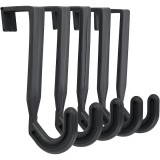 Cumpara ieftin Set 5 cuiere pentru usa, plastic, haine, prosoape, genti, accesorii, negru