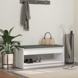 vidaXL Bancă pentru hol cu pernă cu raft Alb 103 x 38 x 45 cm 891584