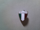 Insigna Federatia Fotbal Mexico , metal si email , h=1,8cm