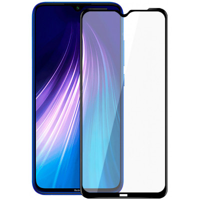 Folie Protectie Ecran OEM pentru Xiaomi Redmi Note 8T, Sticla securizata, Full Face, Full Glue, 6D, Neagra foto