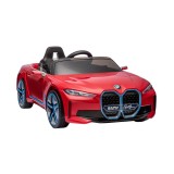Mașină electrică BMW i4 decapotabilă roșie