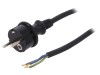 Cablu alimentare PLASTROL 3x1,5 mm&sup2; 2m Schuko Negru Guma IP44 H05RR-F