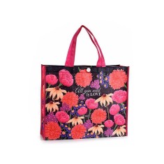 Sacosa cumparaturi poliester decor Floral 45x12x55H