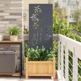 vidaXL Ecran de intimitate pentru grădină Floral Antracit 50 x 140 cm