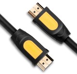 CABLU video Ugreen, &quot;HD101&quot; HDMI (T) la HDMI (T), rezolutie maxima 4K UHD (3840 x 2160) la 60 Hz, round cable, conectori auriti, 5m, negru + galben &quot;1