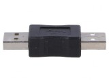 Adaptor USB 2.0 USB A Negru Nichelat, Akyga