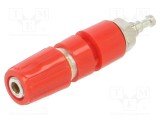 Conector banană 2mm soclu roșu 6A 30V AC 60V DC Hirschmann T&amp;M MPK 1