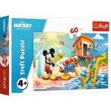 Puzzle Trefl - Disney Mickey and Friends, Distractie pe plaja, 60 piese