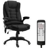 Scaun Rotativ de Birou cu Functie Masaj in 6 Puncte si Incalzire Lombara, Material Textil si PVC, Maxim 120 Kg, 67 x 74 x 107-11