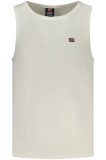 Norway Tricou fara maneci barbati, cu mini logo brodat, Regular fit, Alb, S