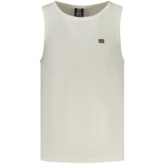 Norway Tricou fara maneci barbati, cu mini logo brodat, Regular fit, Alb, S